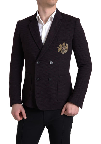 Elegante blazer cruzado de lana morado