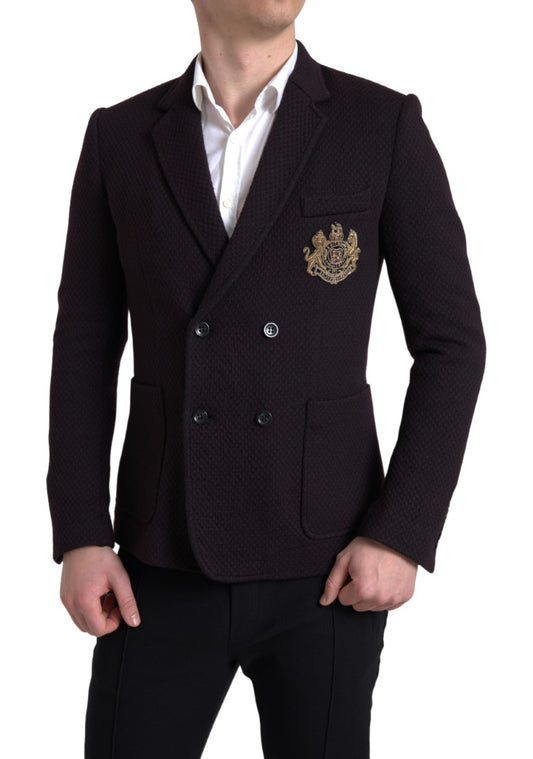 Elegante blazer cruzado de lana morado