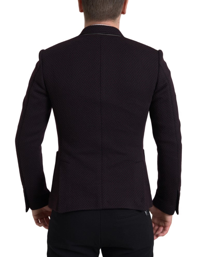 Elegante blazer cruzado de lana morado