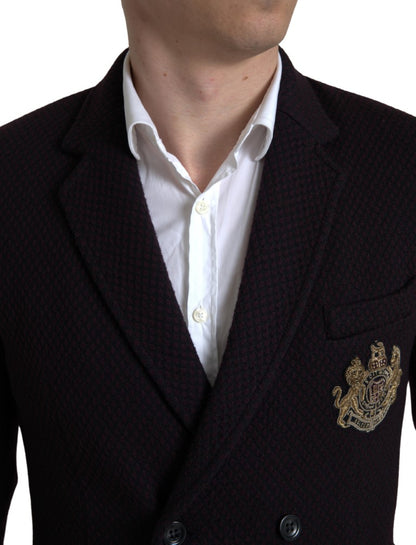 Elegante blazer cruzado de lana morado