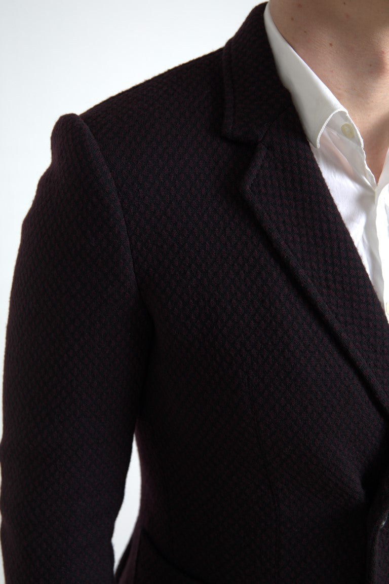 Elegante blazer cruzado de lana morado