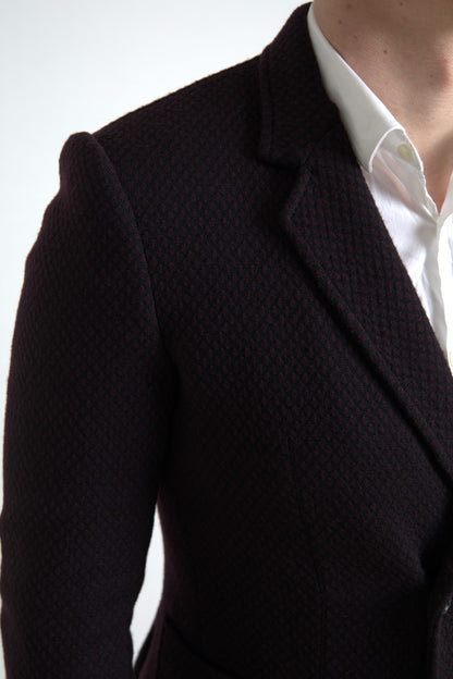 Elegante blazer cruzado de lana morado