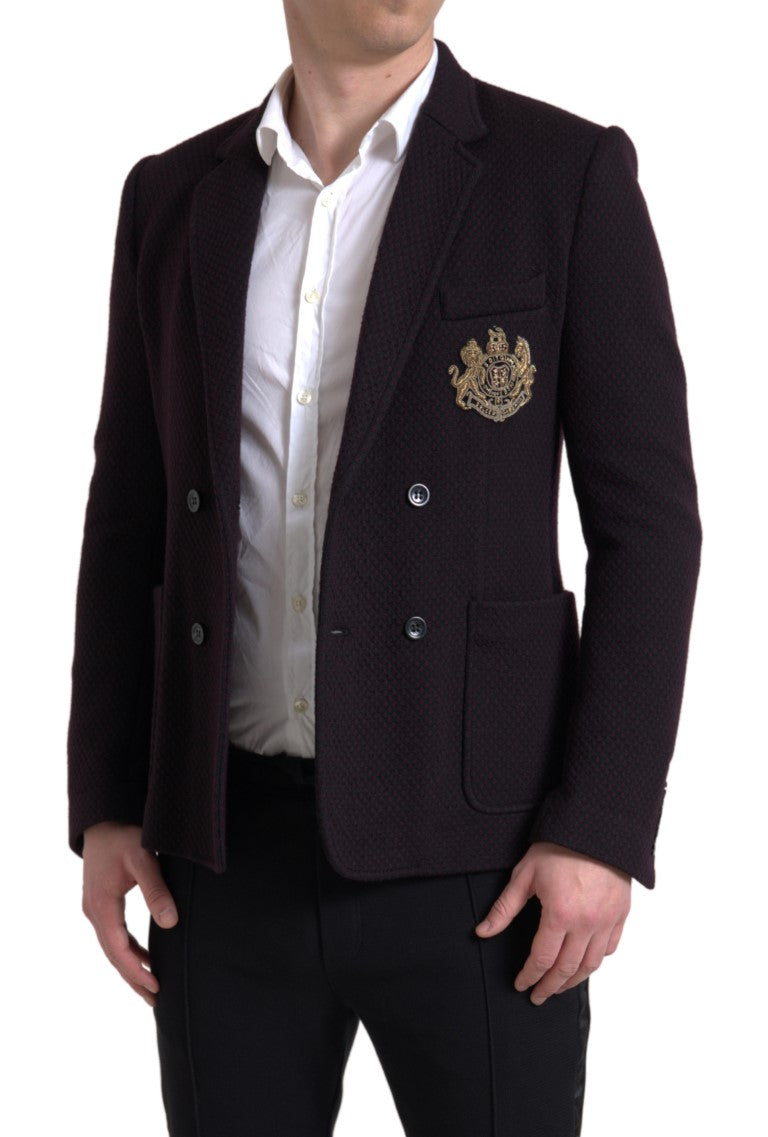 Elegante blazer cruzado de lana morado
