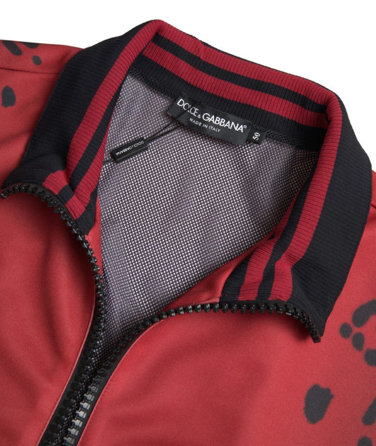 Chaqueta bomber con estampado de leopardo rojo