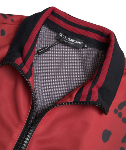 Chaqueta bomber con estampado de leopardo rojo