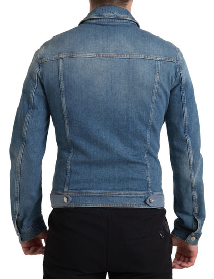 Elegante chaqueta vaquera elástica azul