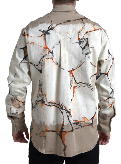 Camisa vaquera elástica de algodón multicolor