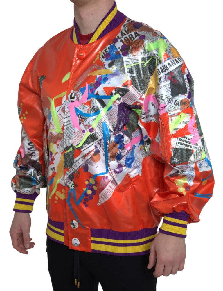 Elegante chaqueta bomber naranja - Ropa de abrigo de lujo para hombre