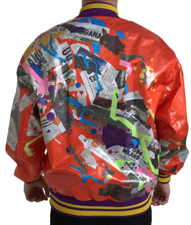 Elegante chaqueta bomber naranja - Ropa de abrigo de lujo para hombre