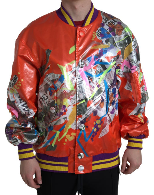 Elegante chaqueta bomber naranja - Ropa de abrigo de lujo para hombre