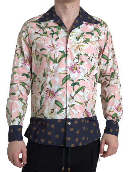 Camisa casual elegante de corte entallado en color rosa
