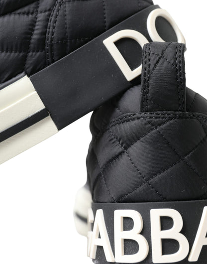 Elegantes zapatillas de lona acolchada negra