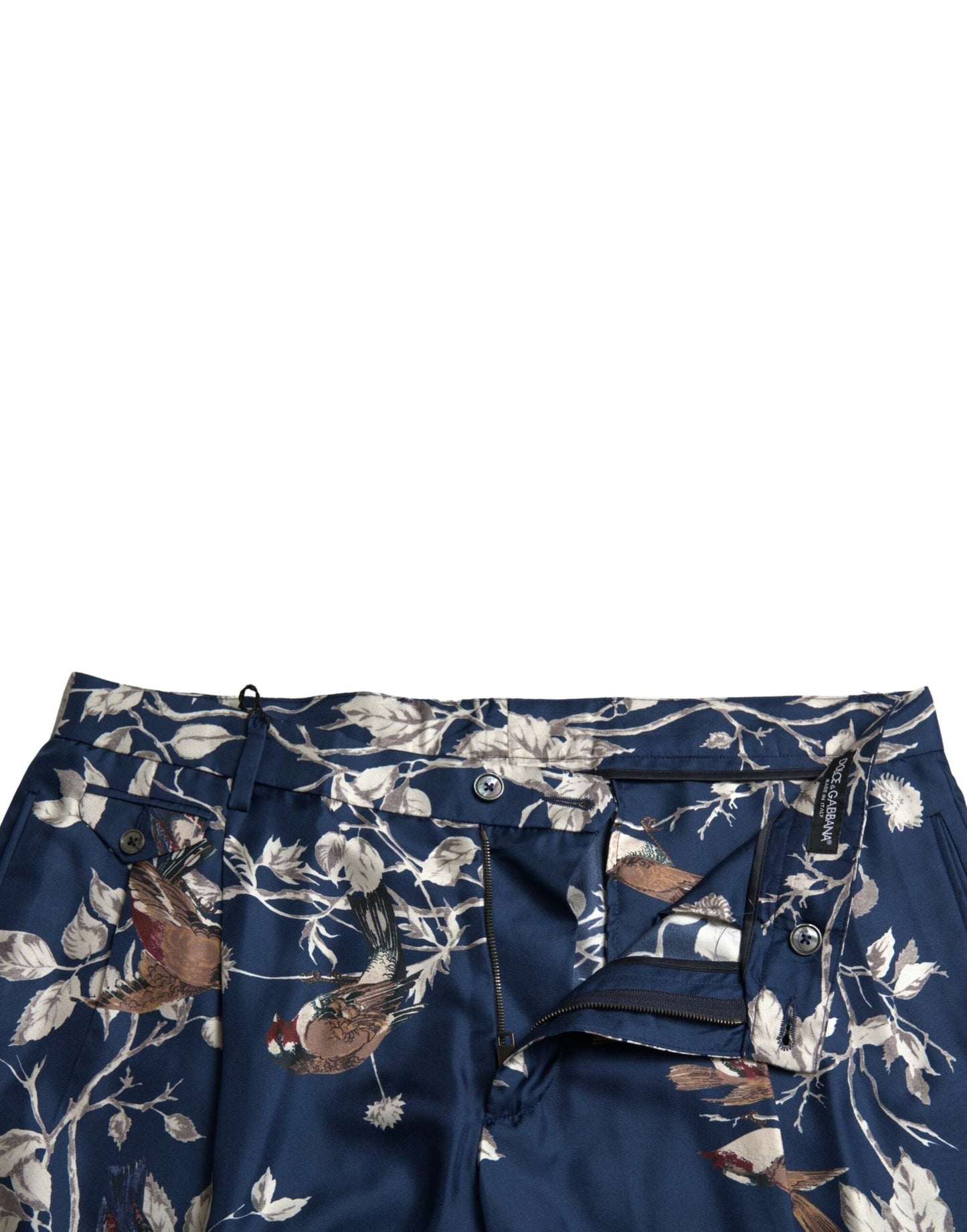 Bermudas de seda con estampado floral en azul