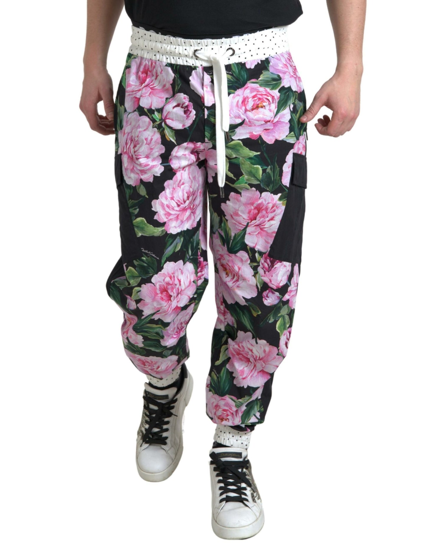 Elegantes pantalones deportivos de algodón multicolor