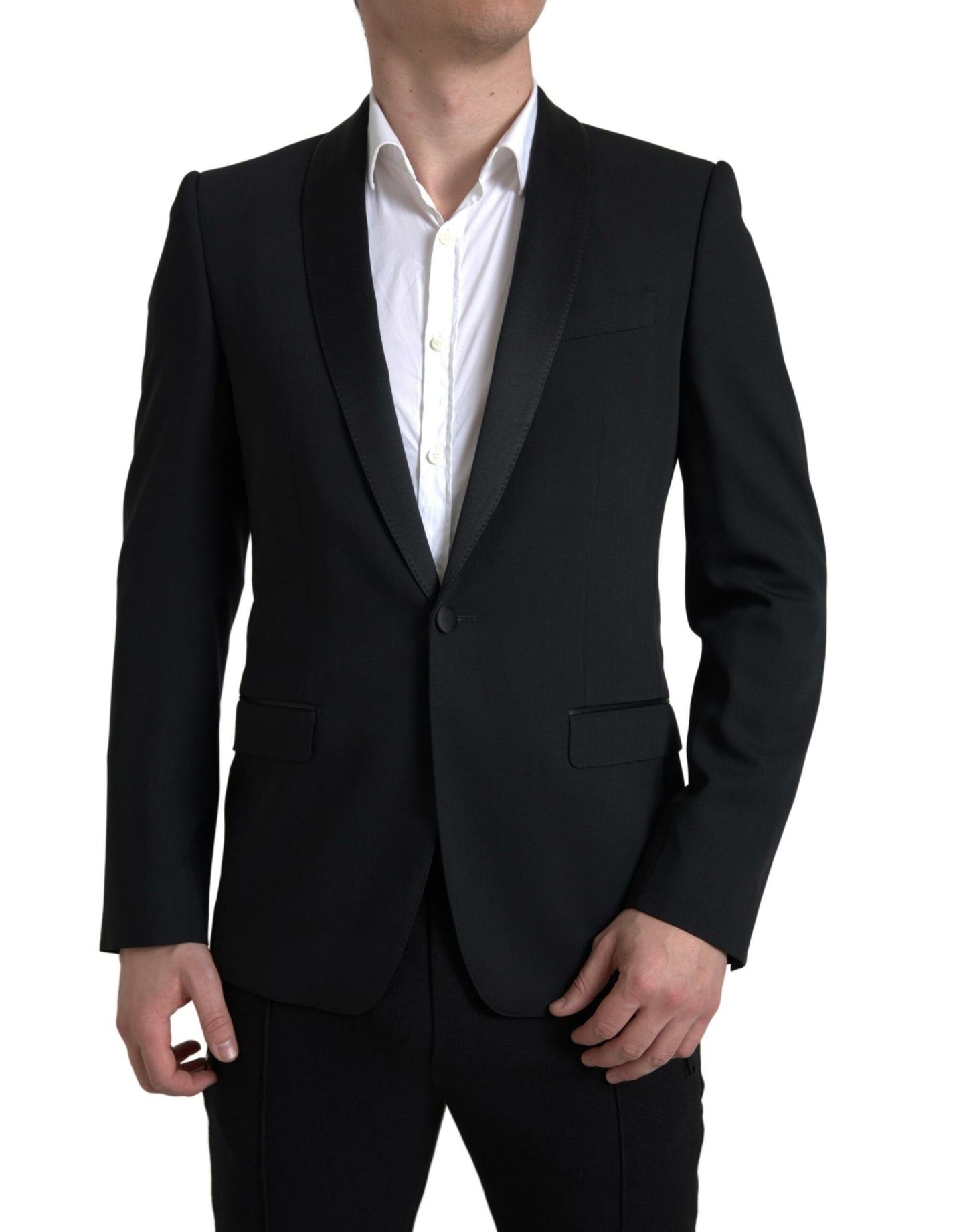Blazer elegante de lana virgen de corte entallado