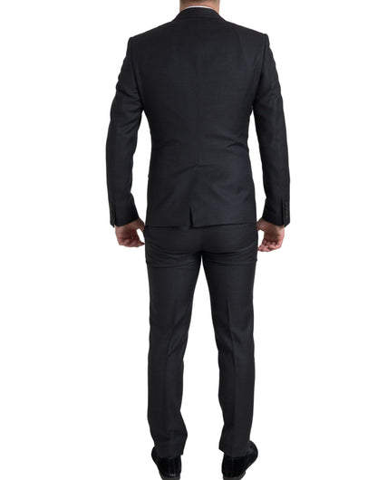 Elegante traje de tres piezas de corte entallado de Martini negro