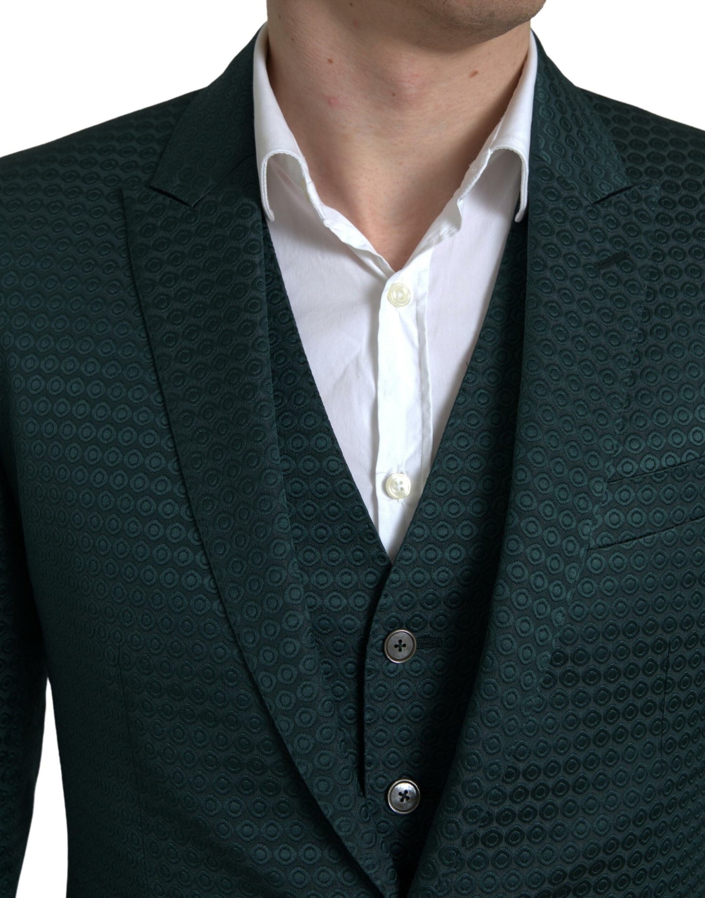 Traje de 3 piezas de corte entallado Emerald Elegance