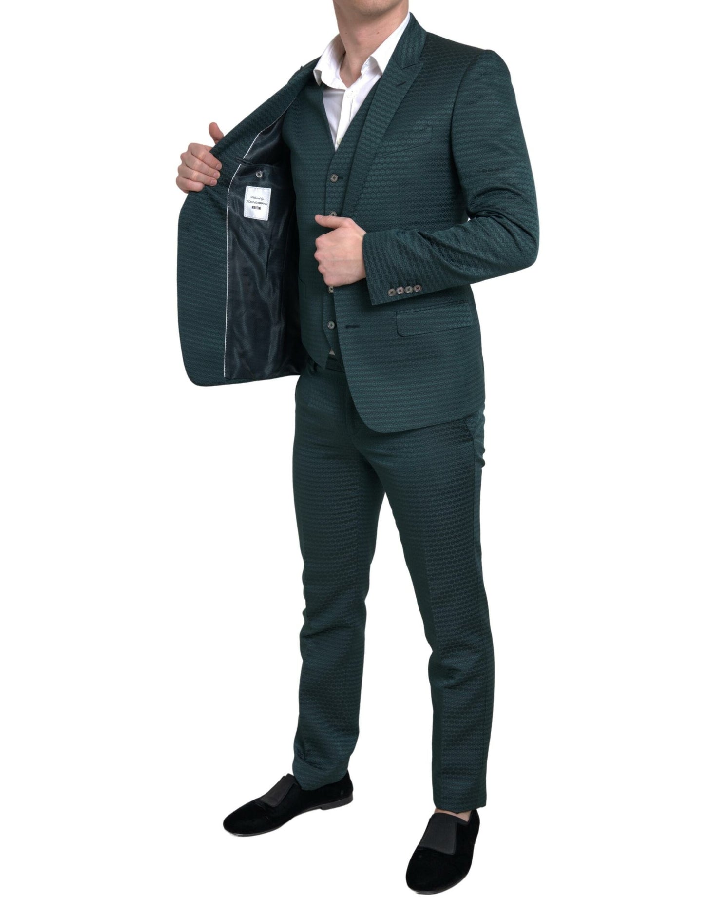 Traje de 3 piezas de corte entallado Emerald Elegance