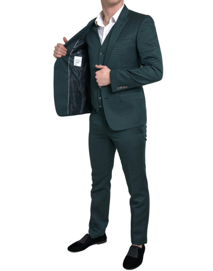 Traje de 3 piezas de corte entallado Emerald Elegance