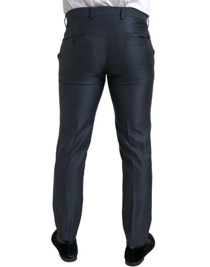 Elegante traje Martini de mezcla de seda azul
