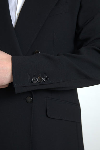 Elegante traje cruzado de corte entallado