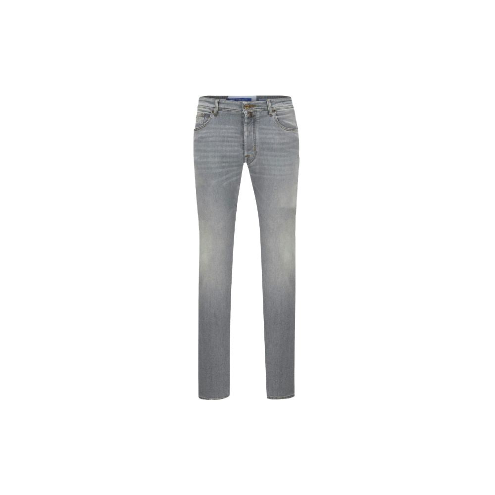 Denim gris de corte entallado y elegante