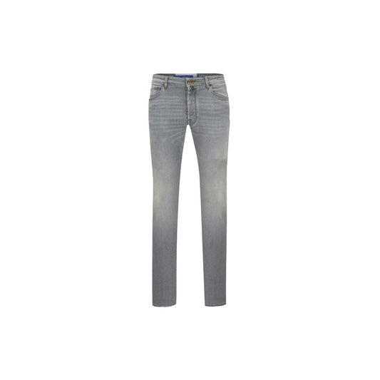 Denim gris de corte entallado y elegante