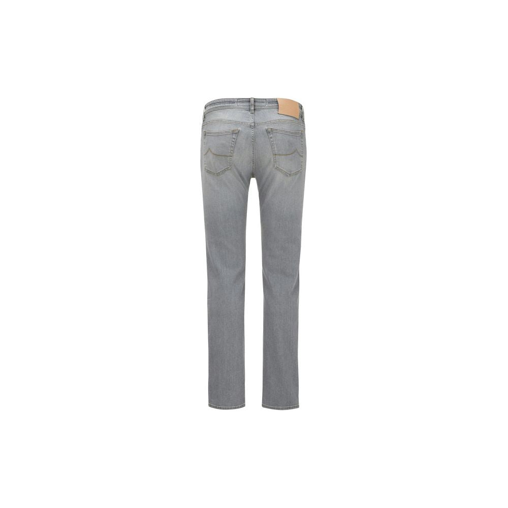 Denim gris de corte entallado y elegante