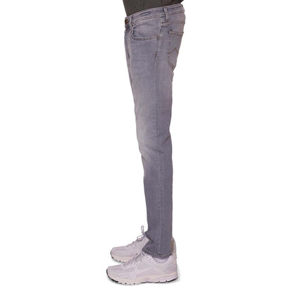 Denim gris de corte entallado y elegante