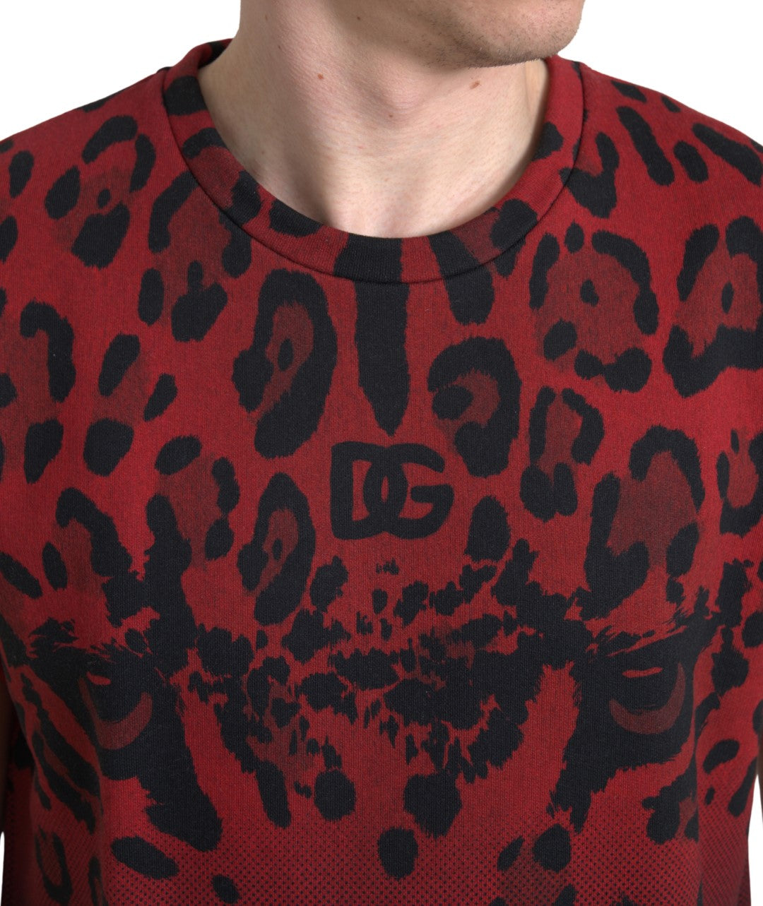 Camiseta de tirantes de algodón con estampado de leopardo rojo