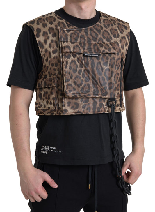 Chaleco de leopardo de seda Ropa deportiva exclusiva