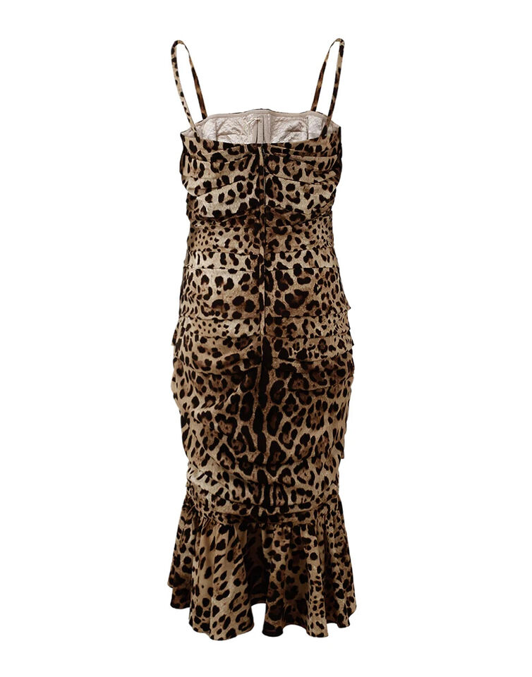Elegante vestido de cady con estampado de leopardo