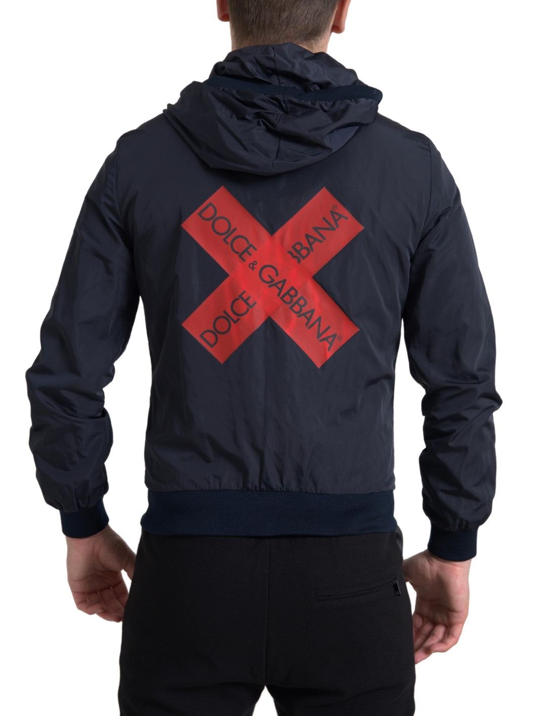 Elegante sudadera azul con capucha y cierre de cremallera