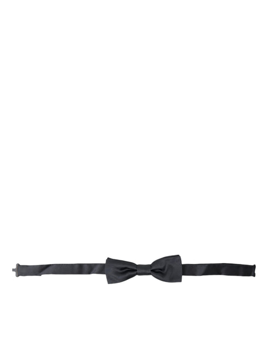 Elegante pajarita de seda gris antracita