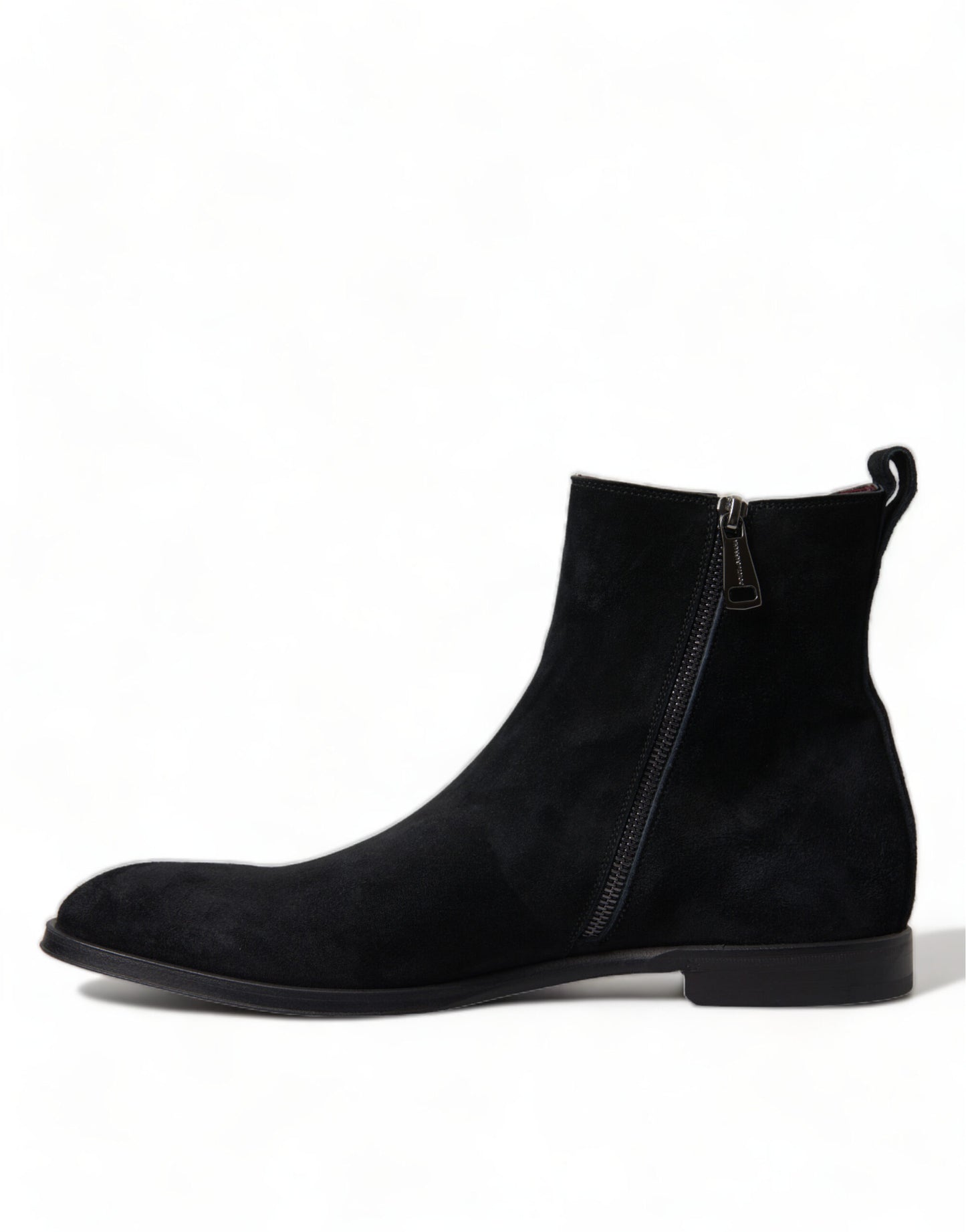 Elegantes botas de media caña de terciopelo negro