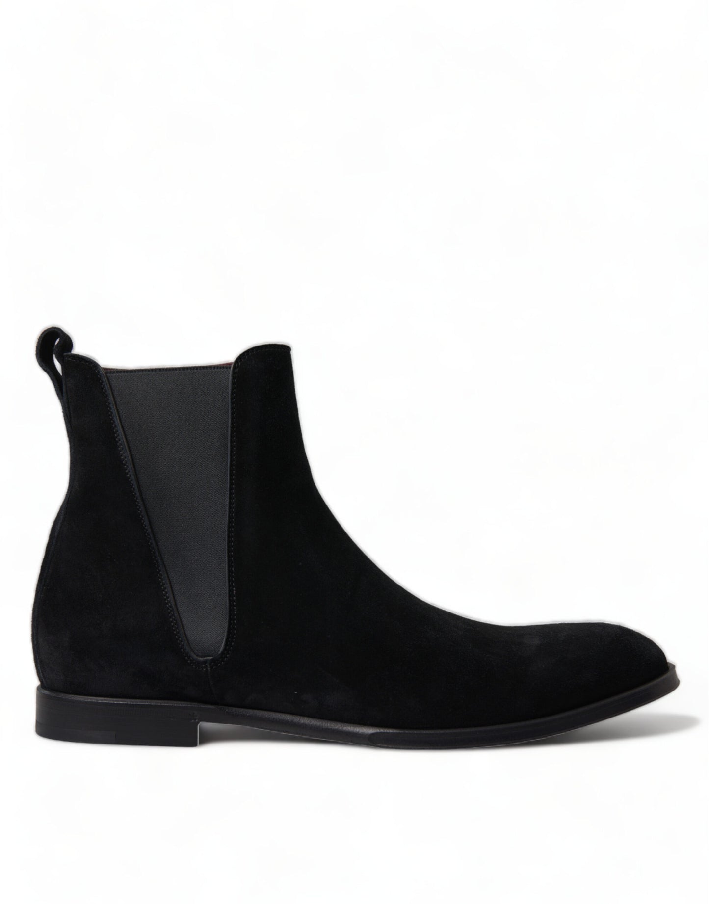 Elegantes botas de media caña de terciopelo negro