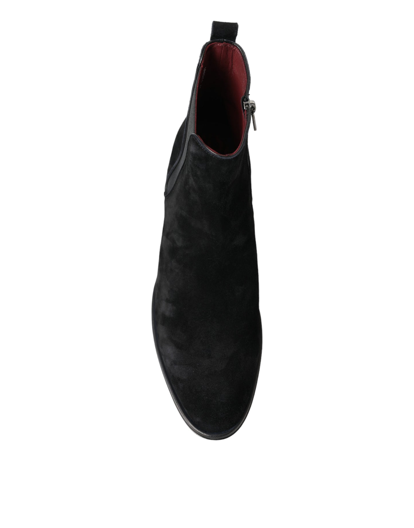 Elegantes botas de media caña de terciopelo negro