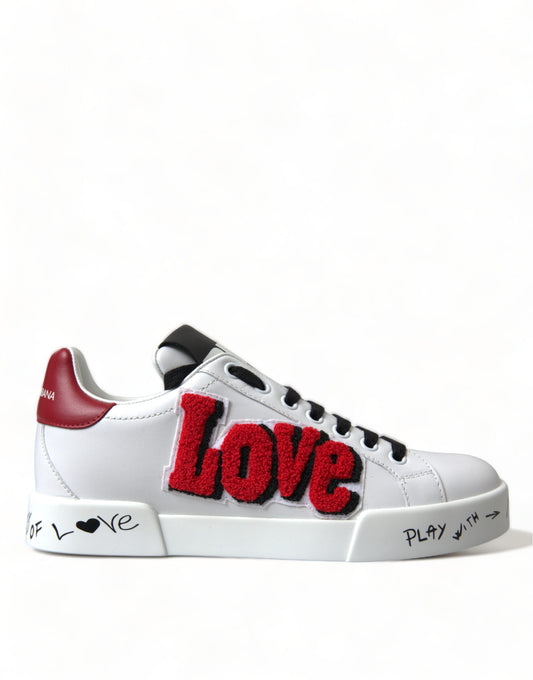 Zapatillas elegantes de piel Portofino en color blanco