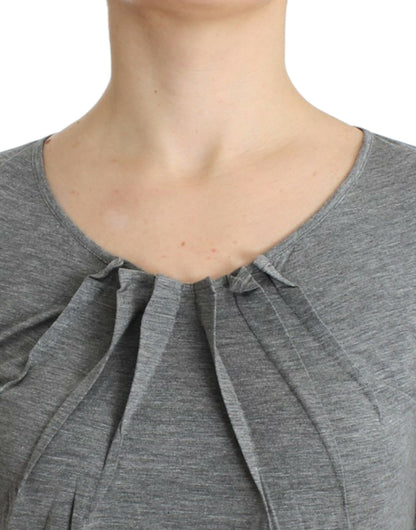 Elegante jersey gris de mezcla de cachemira
