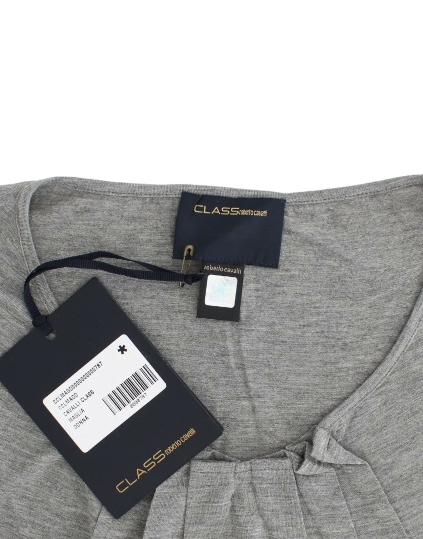 Elegante jersey gris de mezcla de cachemira