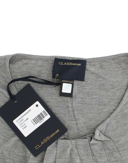 Elegante jersey gris de mezcla de cachemira