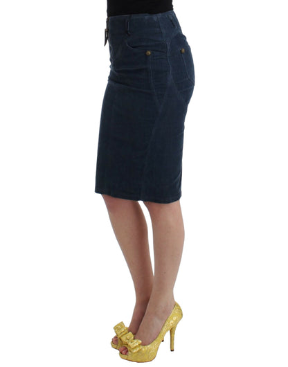 Elegante falda lápiz azul