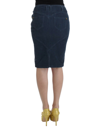 Elegante falda lápiz azul