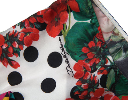 Pantalones cortos de cintura alta de seda multicolor