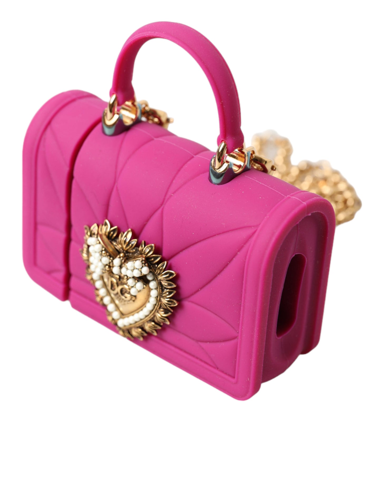 Estuche elegante de silicona acolchada para AirPods - Rosa y dorado