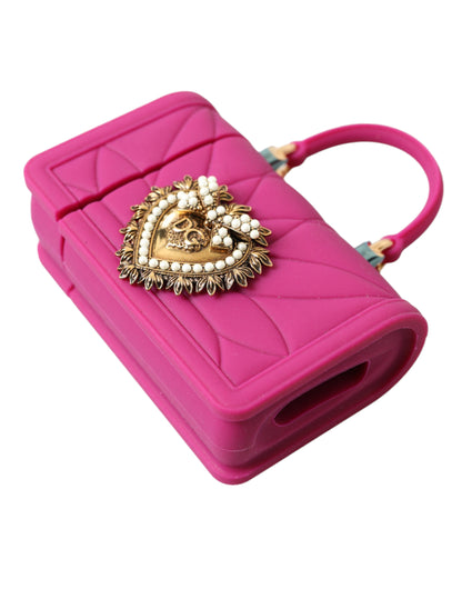 Estuche elegante de silicona acolchada para AirPods - Rosa y dorado