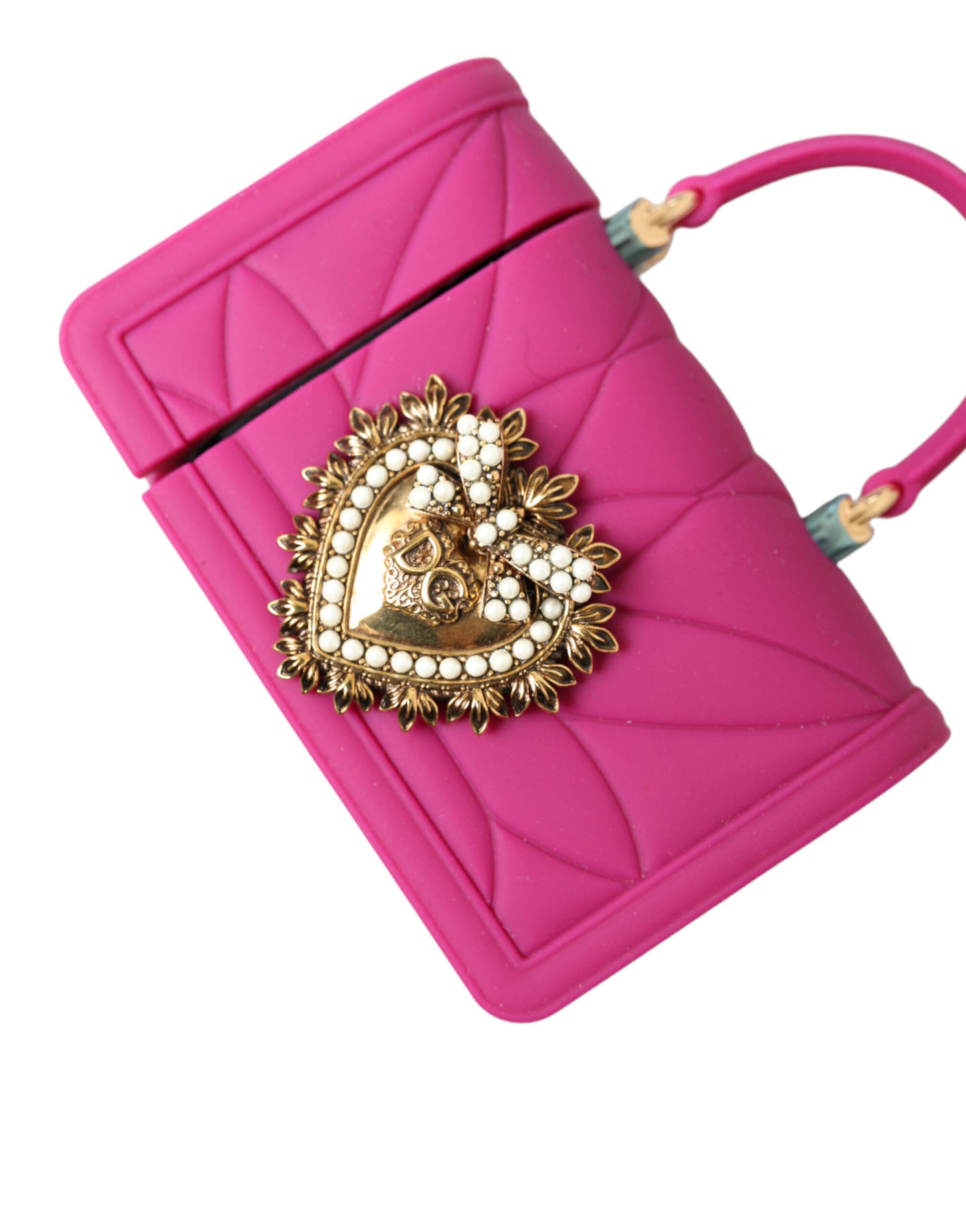 Estuche elegante de silicona acolchada para AirPods - Rosa y dorado