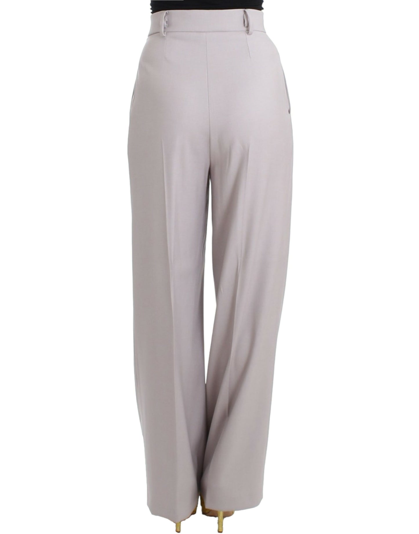 Pantalones grises sofisticados de cintura alta