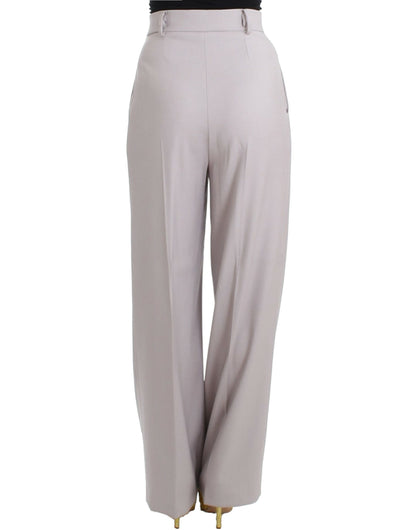 Pantalones grises sofisticados de cintura alta