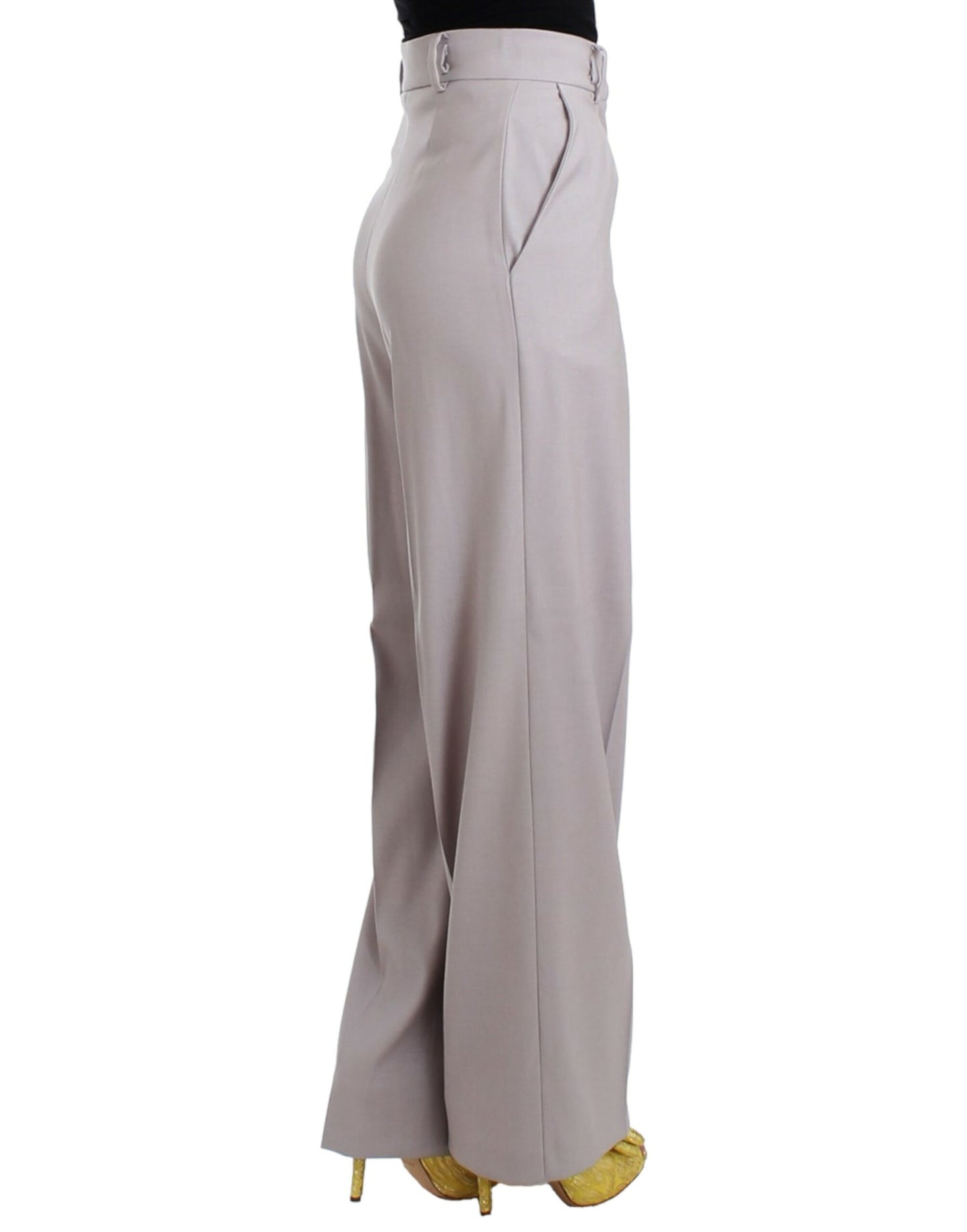 Pantalones grises sofisticados de cintura alta